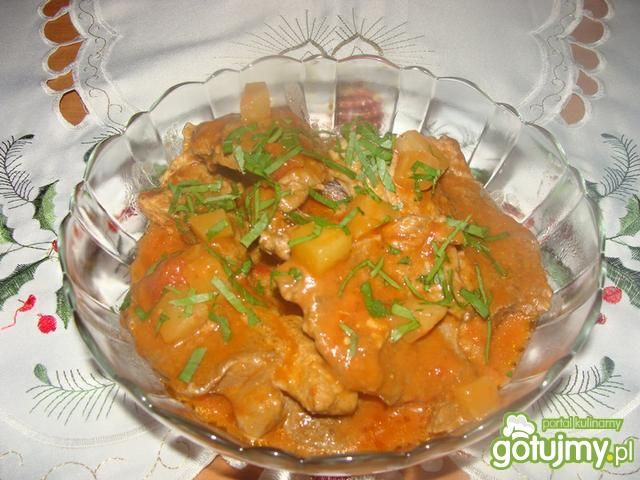 Słodko- pikantna szyneczka z ananasem