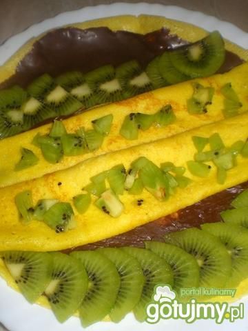 Słoneczne naleśniki z kiwi i czekoladą Słoneczne naleśniki z kiwi i czekoladą