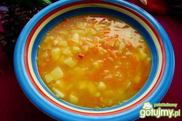 Smaczny kapuśniak z smażoną cebulką 