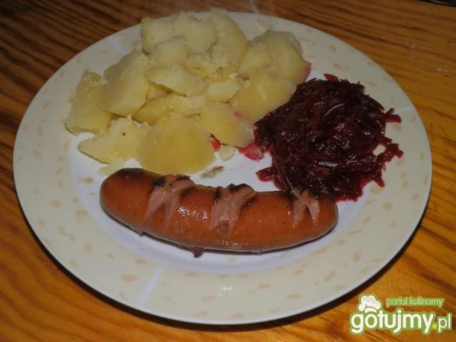 Smażona kiełbasa na obiad