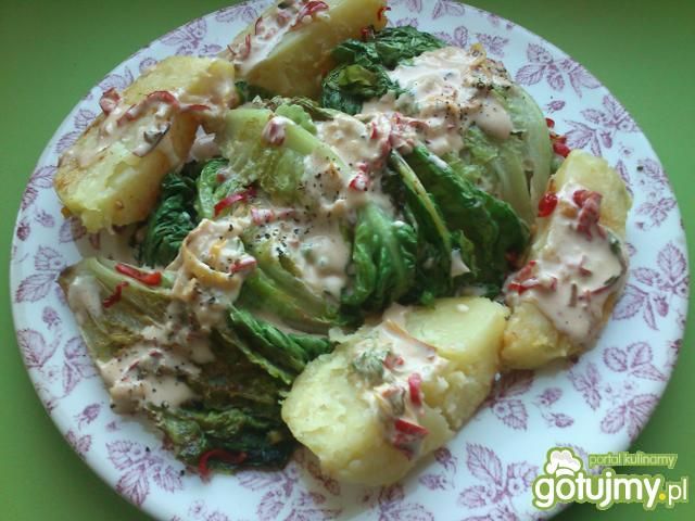 Smażona sałata rzymska Smażona sałata rzymska