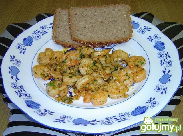 Smażone Krewetki Marynowane w Oregano