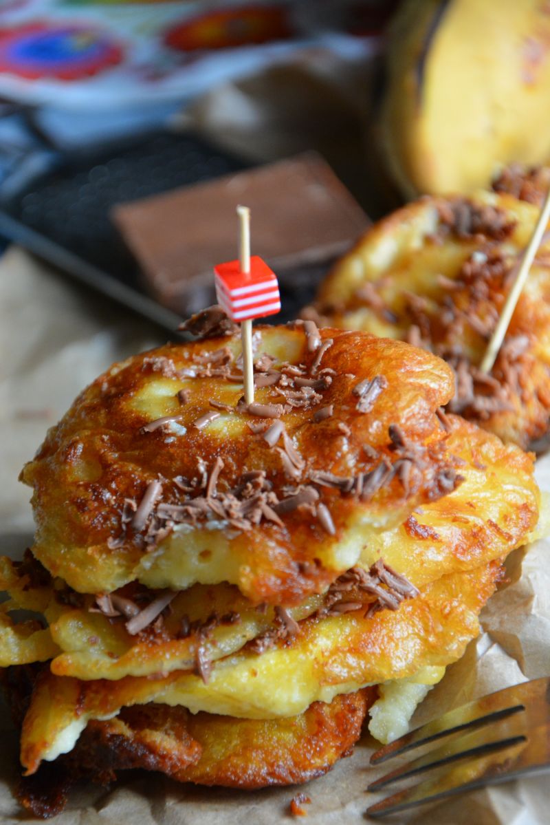 Smażone plantany w cieście serowym Smażone plantany w cieście serowym