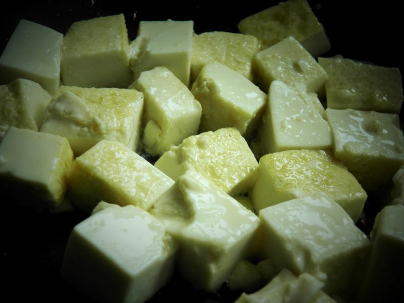 Smażone tofu z bakłażanem
