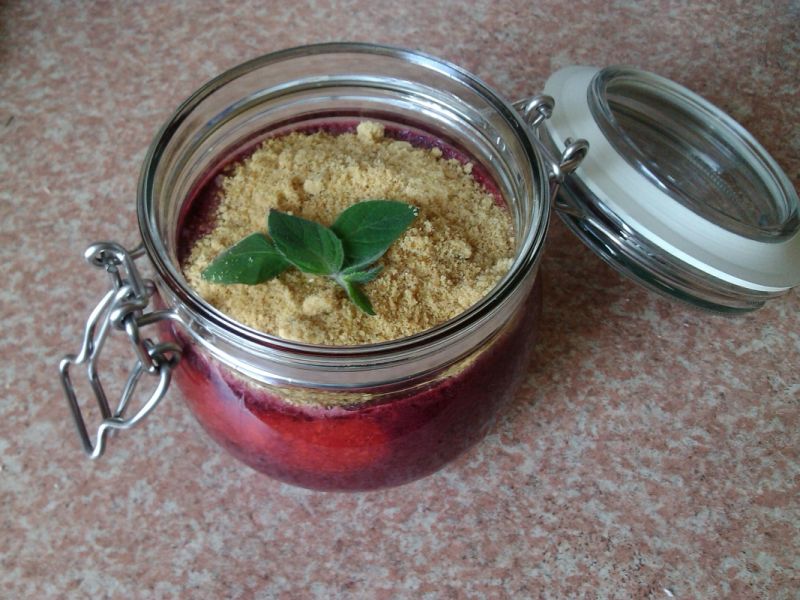 Smoothie truskawkowo borówkowy z siemieniem  Smoothie truskawkowo borówkowy z siemieniem