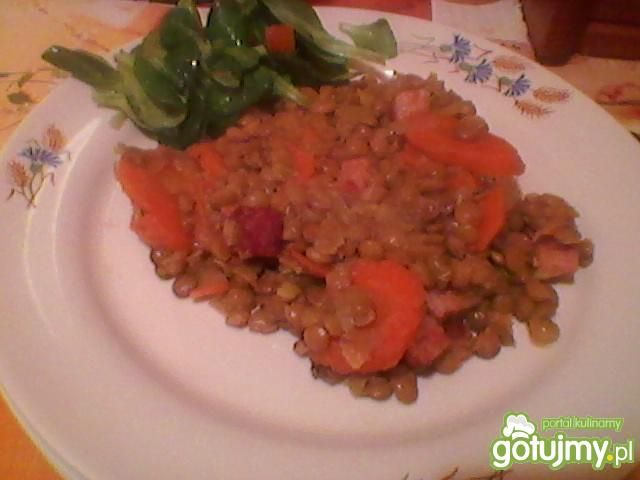 Soczewica z boczkiem i marchewką Soczewica z boczkiem i marchewką