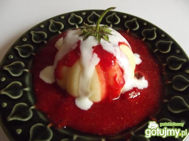 Sorbet egzotyczny w truskawkowej polewie Sorbet egzotyczny w truskawkowej polewie