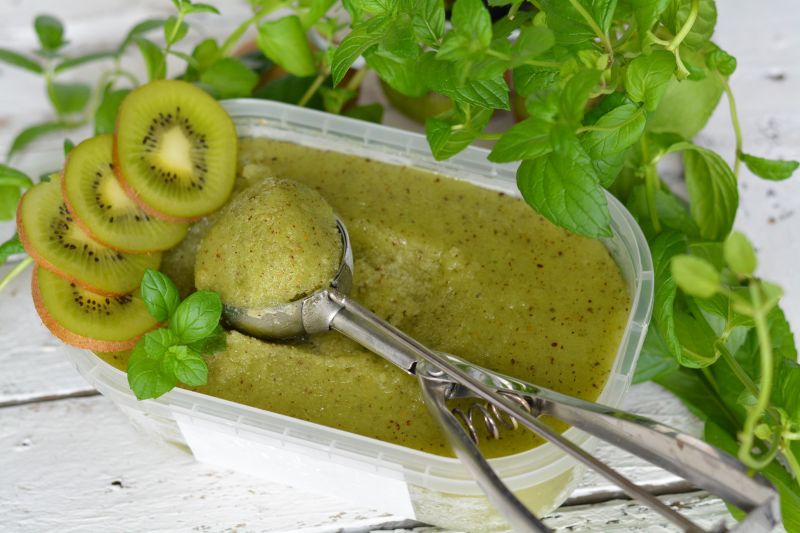 Sorbet z kiwi z miętową nutą