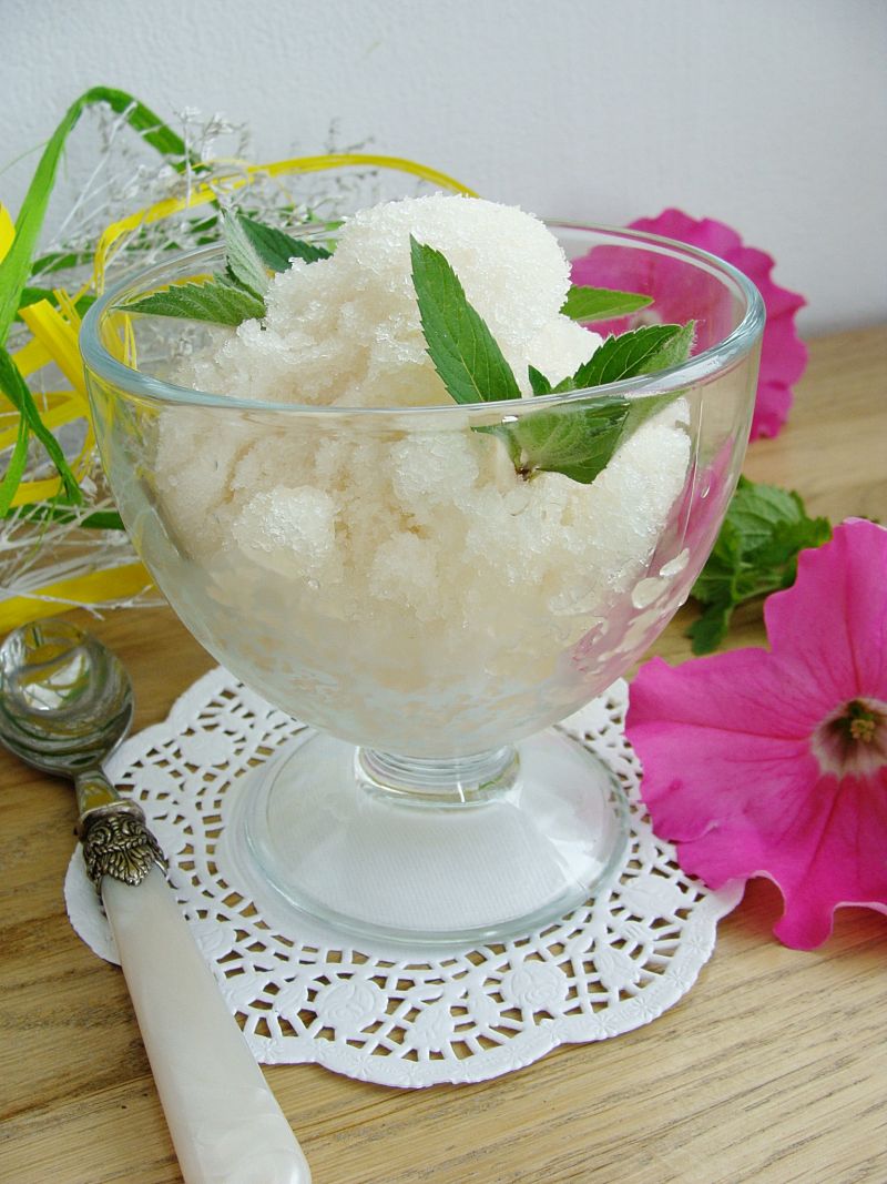Sorbet z zielonej herbaty
