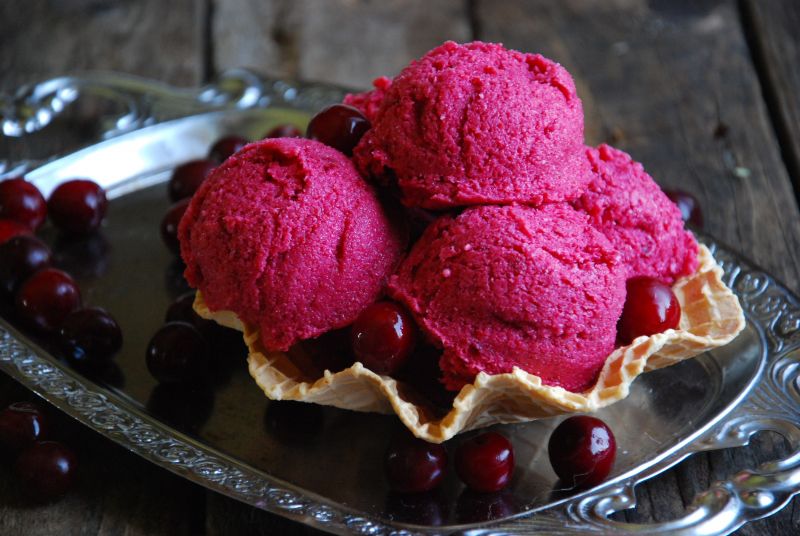 Sorbetowe lody wiśniowe Sorbetowe lody wiśniowe