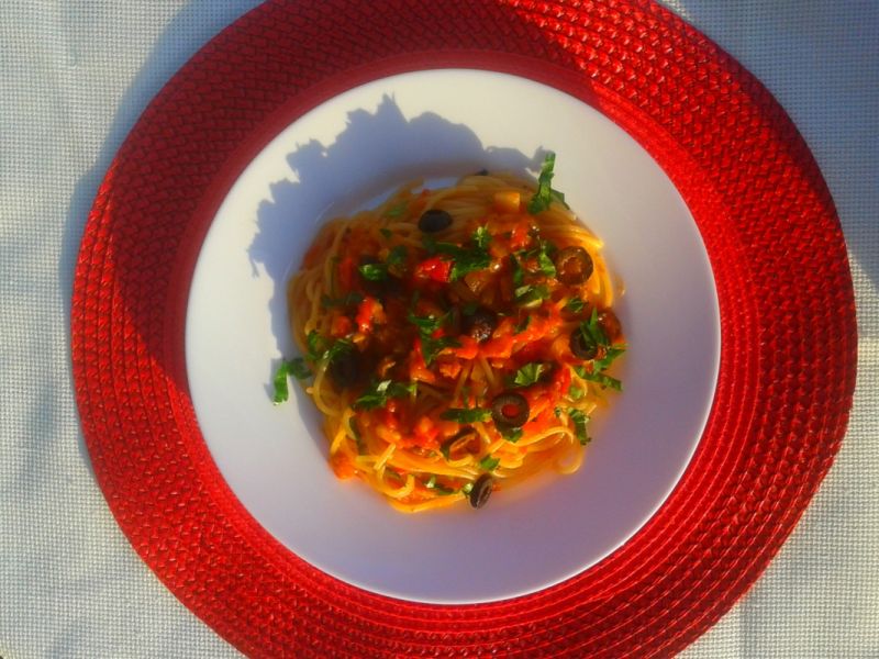 Spaghetti  all`Amatriciana wersja rzymska  Spaghetti  all`Amatriciana wersja rzymska