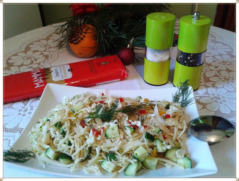 Spaghetti mamma mia i sałatka Spaghetti mamma mia i sałatka