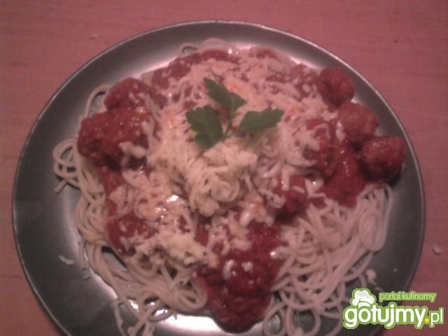 Spaghetti z klopsikami w sosie  Spaghetti z klopsikami w sosie