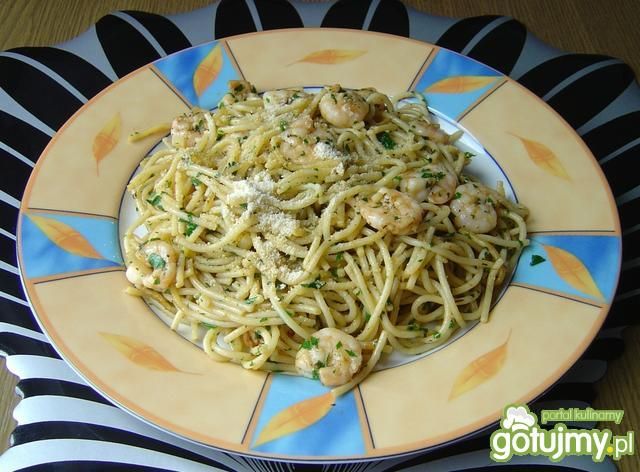 Spaghetti z Krewetkami i Parmezanem