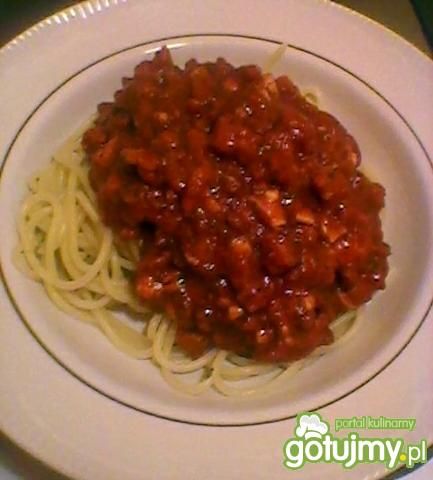 spaghetti z kurczakiem