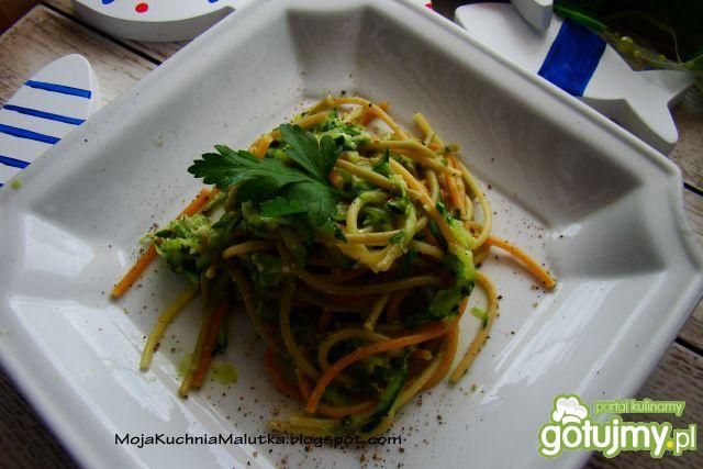 Spaghetti z pesto i cukinią  Spaghetti z pesto i cukinią