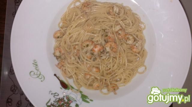 Spaghetti z raczkami rzecznymi 