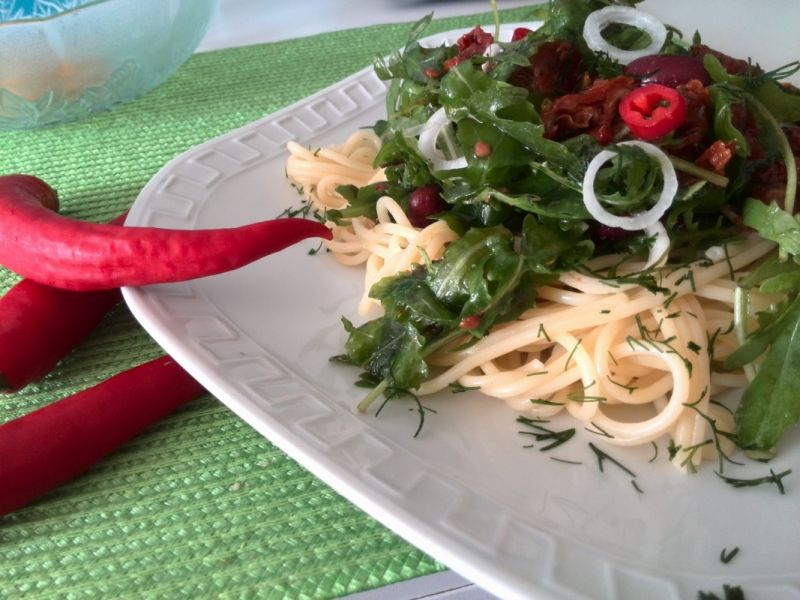 Spaghetti z rukolą wg hrabiny Spaghetti z rukolą wg hrabiny