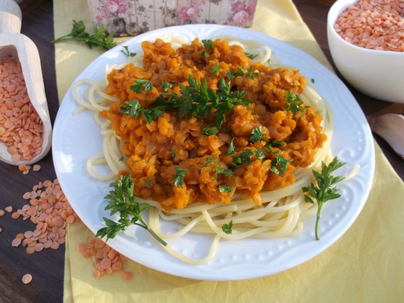 Spaghetti z soczewicą Spaghetti z soczewicą