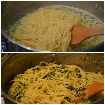 Spaghetti ze szpinakiem 