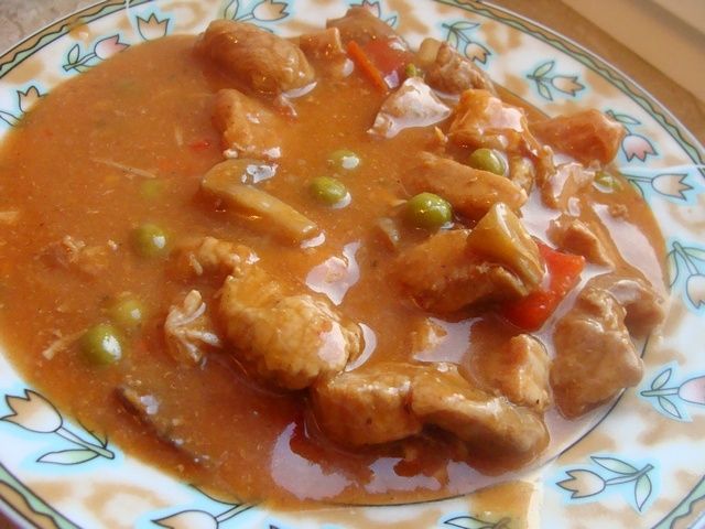 Strogonow z groszkiem Strogonow z groszkiem