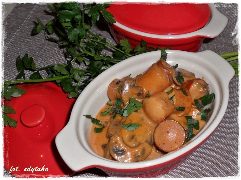 Strogonow z parówek