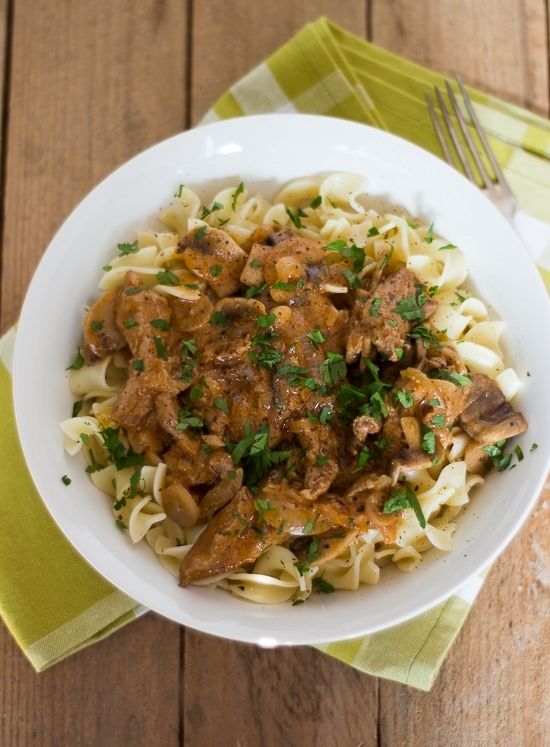 Strogonow z sosem worcestershire