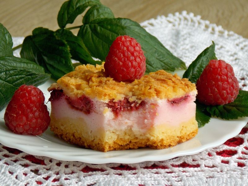 Styropian z malinami