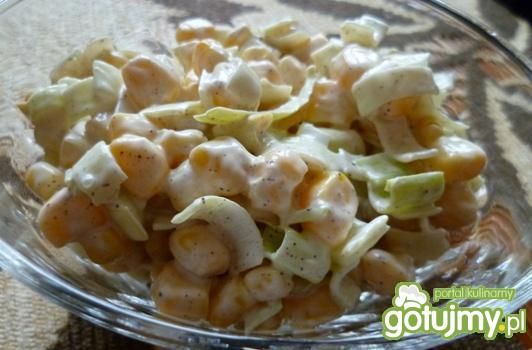 Surówka do obiadu z pora i kukurydzy