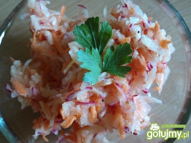 Surówka jabłko-marchew-rzodkiewka