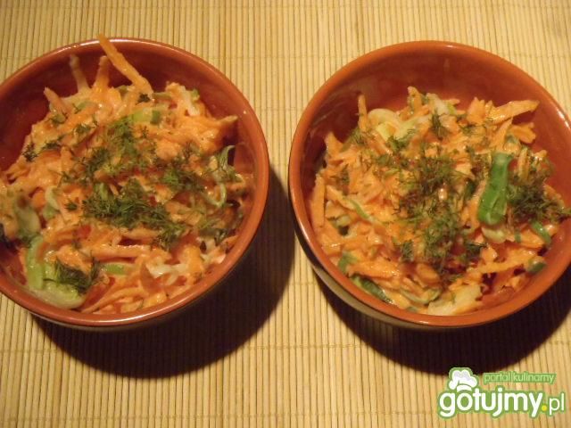 Surówka marchewkowo-porowa wg szpileczki Surówka marchewkowo-porowa wg szpileczki