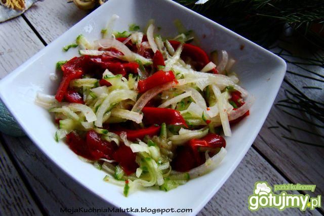 Surówka obiadowa z ogórkiem i papryką  Surówka obiadowa z ogórkiem i papryką