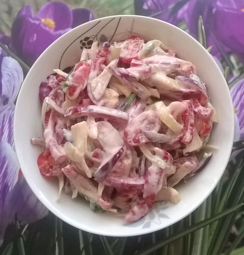 Surówka paprykowo - pomidorowa z cebulą