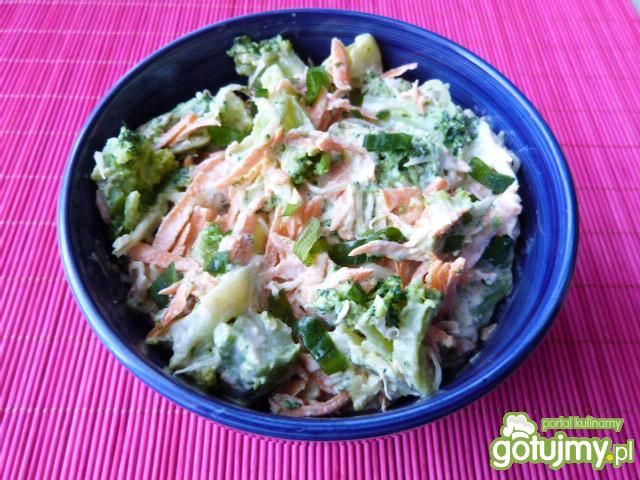 Surówka z białej kapusty z brokułem