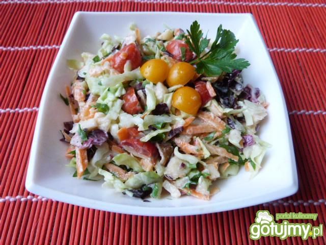 Surówka z cykorii, pomidorów i kapusty