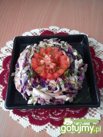 Surówka z czerwonej kapusty i pekinki