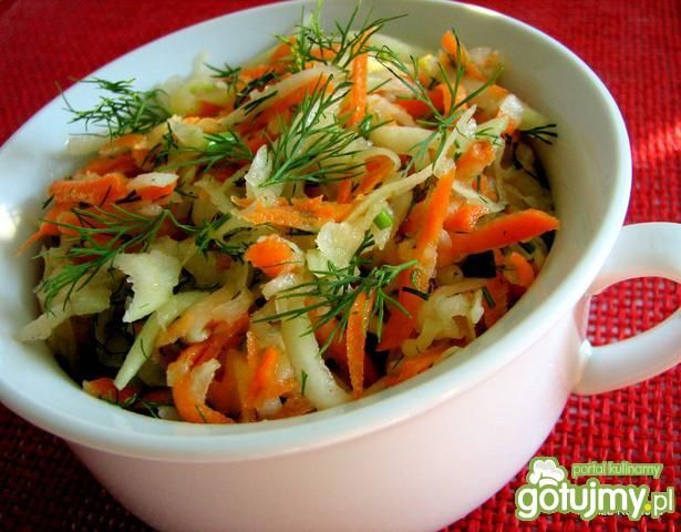 Surówka z kalarepki,marchewki i koperku