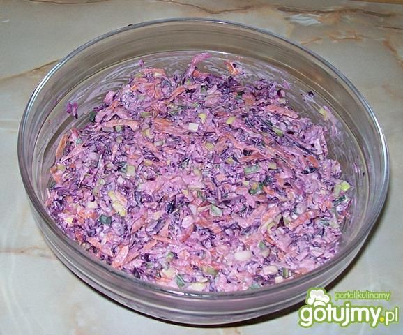 Surówka z kapusty czerwonej z porem
