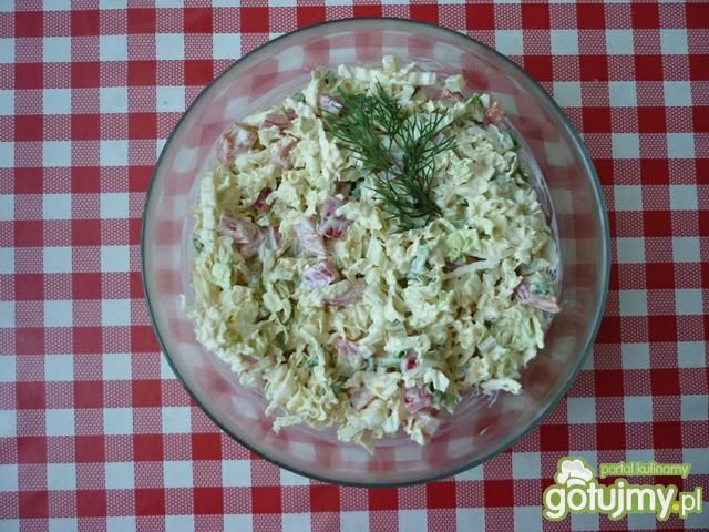 Surówka z kapusty pekińskiej z papryką .