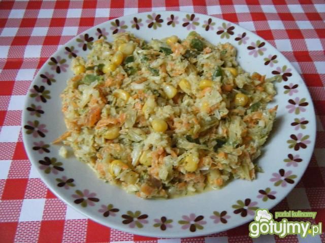 Surówka z kapusty z sosem czosnkowym