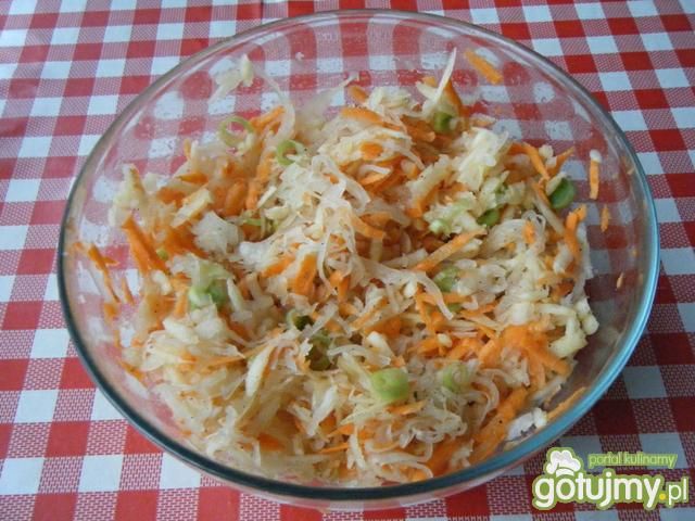 Surówka z kiszonej kapusty i pory Surówka z kiszonej kapusty i pory