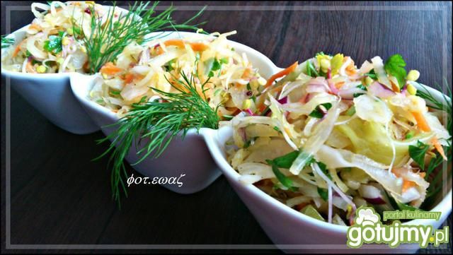 Surówka z kiszonej kapusty z kiełkami