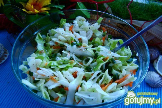 Surówka z młodej kapusty  z porem  Surówka z młodej kapusty  z porem