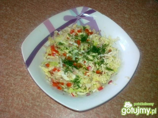 Surówka z pekinki, papryki i rzodkiewki