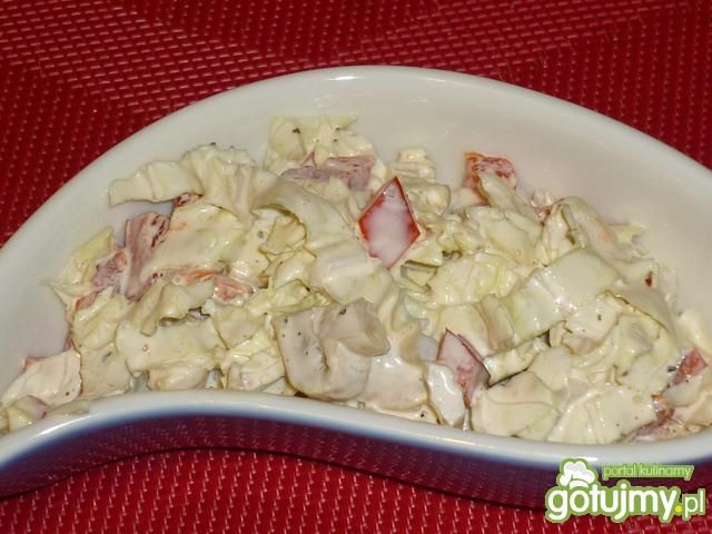 Surówka z pekinki z papryką i pieczarkam Surówka z pekinki z papryką i pieczarkam