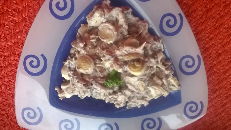 surówka z pora i pieczarki