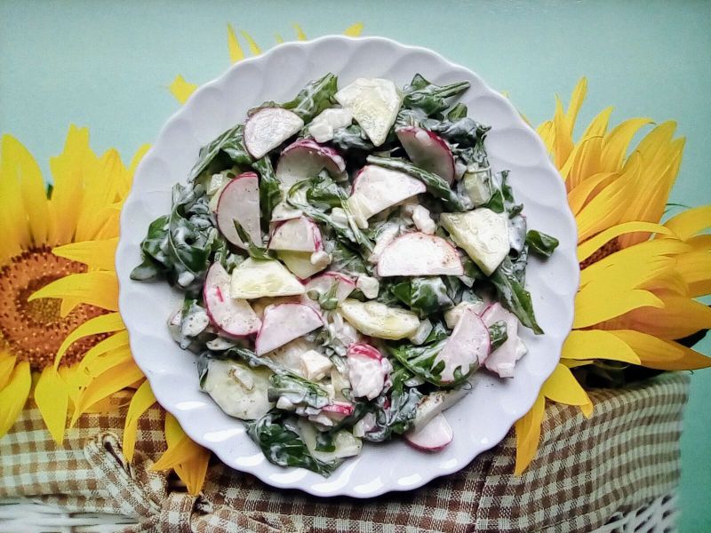 Surówka z rukoli, zielonego ogórka i rzodkiewek Surówka z rukoli, zielonego ogórka i rzodkiewek