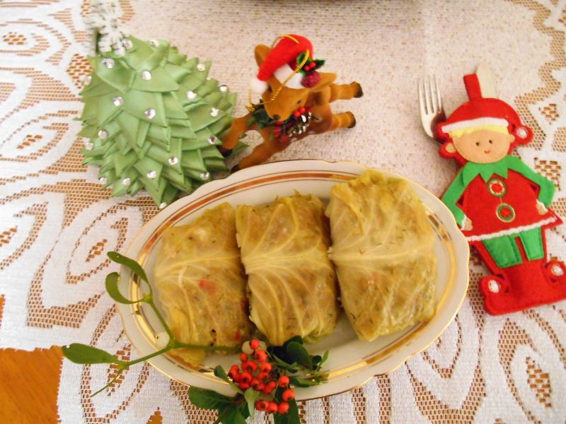 Świąteczne maślane gołąbki z papryką i pieczarkami