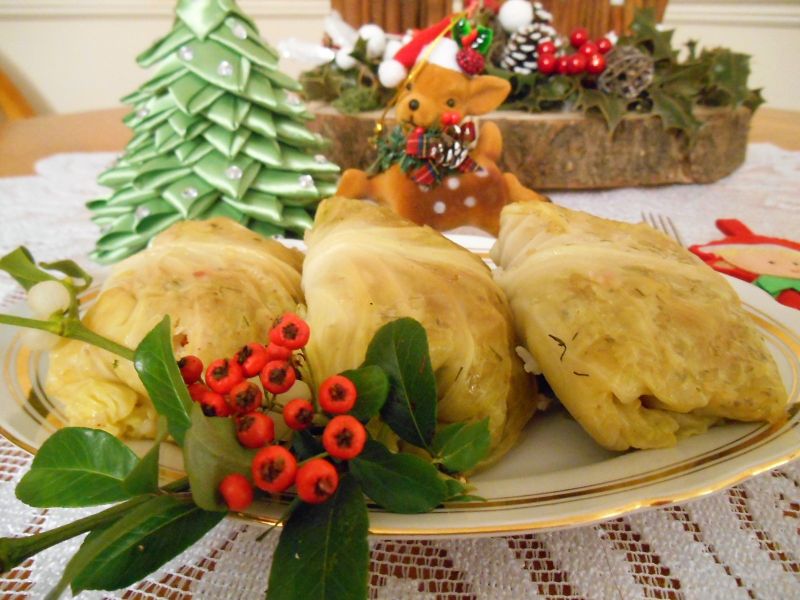 Świąteczne maślane gołąbki z papryką i pieczarkami