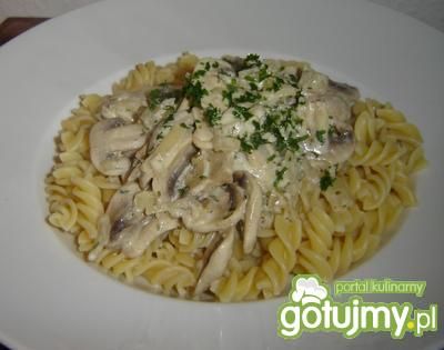 Świderki z pieczarkami